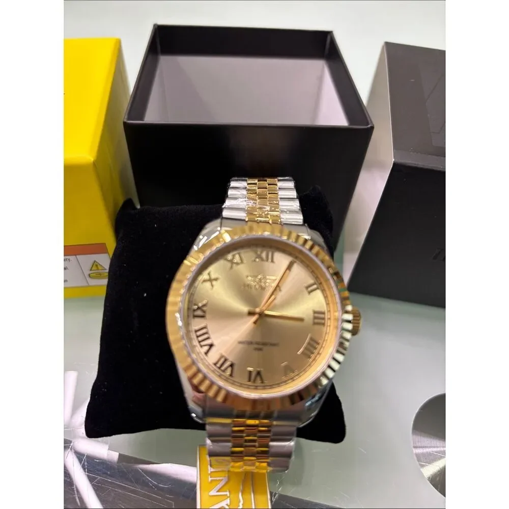 Invicta Gold Dial Men's Watch with two-tone bracelet